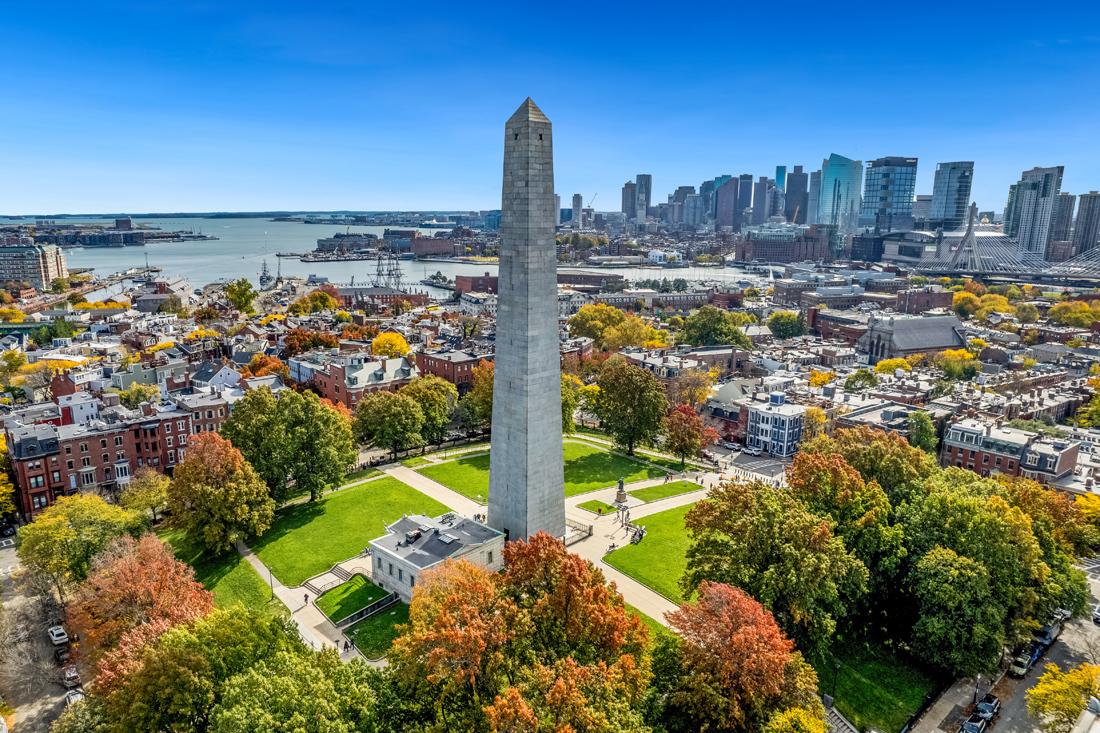 View of Chelsea MA, Bunker Hill Monument